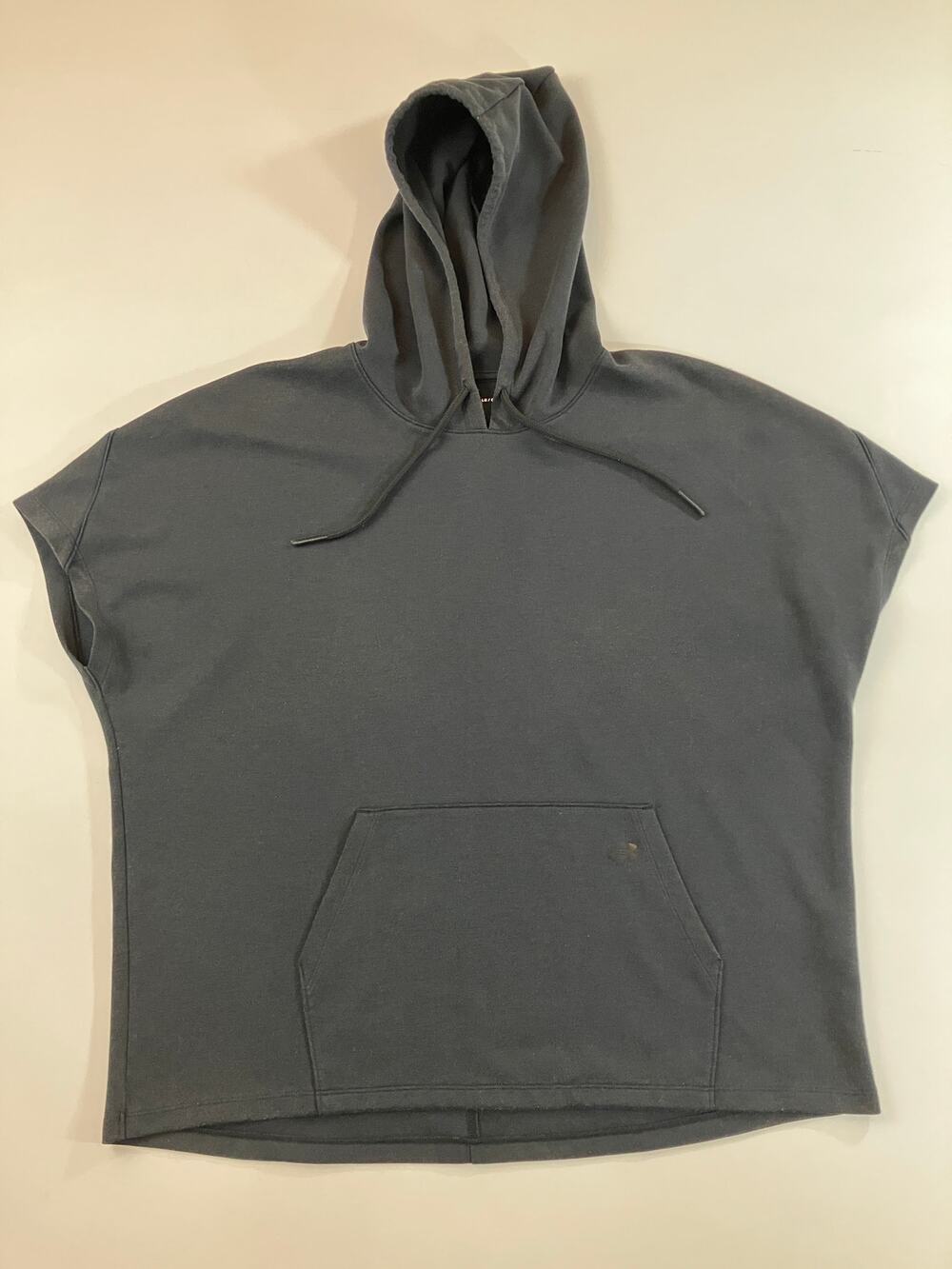 Under Armour Women L Black Double Knit Short Sleeve Hoodie Tunic 1344220